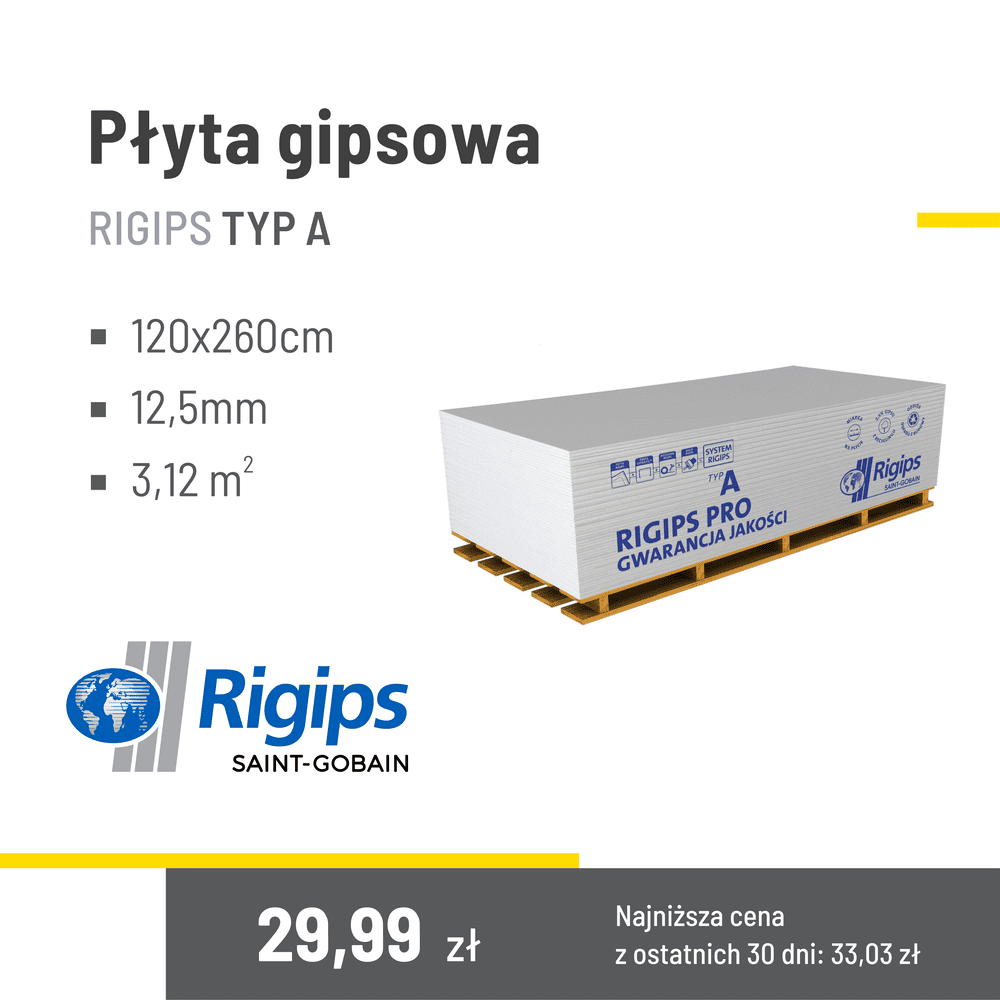 Rigips Plyta Zwykla 120X260